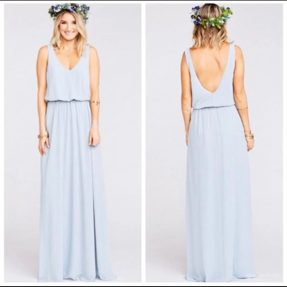NWOT SMYM Kendall Steel Blue Maxi Dress - Picture 1 of 9